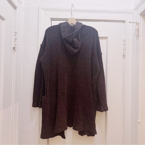 Barefoot Dreams Cardigan Cozy Chic Lite Brown Hoodie Pockets Malibu - Picture 5 of 5